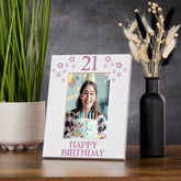 21st Birthday Photo Frame Gift For Her With Star Design